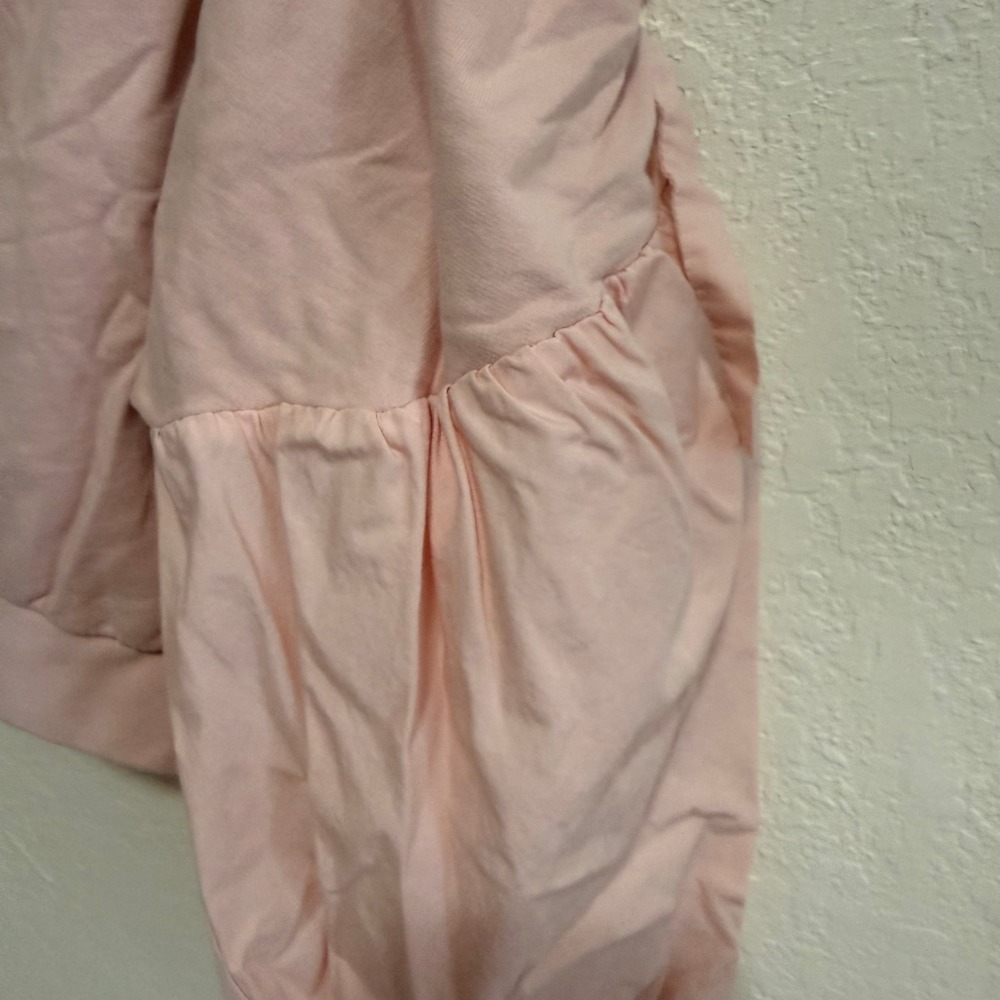ZARA Pink Gathered Sleeve Sweatshirt Women Medium Crew Neck Casual Pullover - Picture 11 of 15